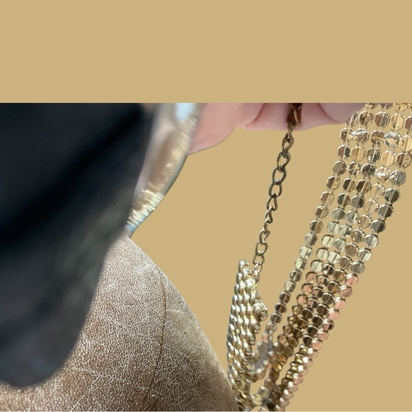 Gold Toned Five Row Layered Beaded Fashion Necklace - Picture 13 of 14